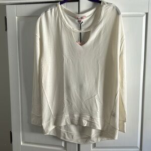 NWT Women's Juicy Couture Cutout Sweatshirt SZ SMALL IVORY French Terry